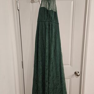 David's Bridal Deep Green Gown